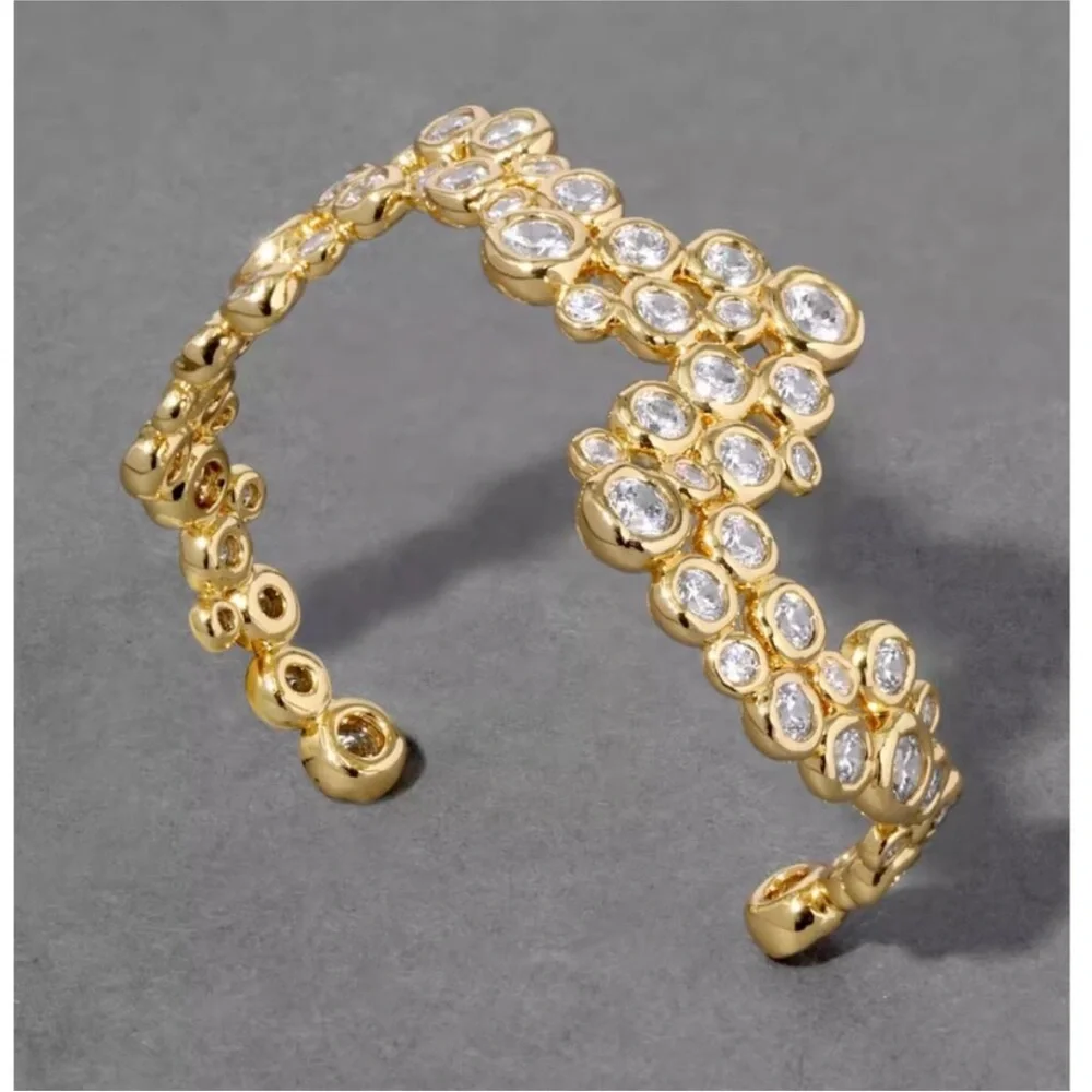 ALEXIS BITTAR • Asterales Gold Wave Cuff CZ Bracelet